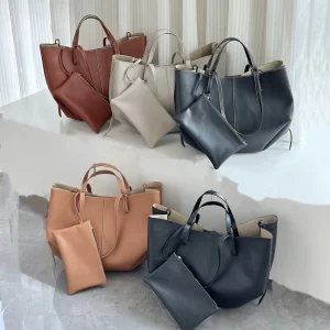 Elegant Top Layer Cowhide Tote Bag Women's Shoulder Handbag Commuting Luxury British Style Sewing Line Pure Color Casual Bag - AliExpress Women's Handbags