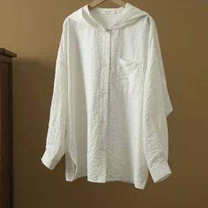 Winsleter-66.3%Dry Silk 33.7%Nylon Elegant Hooded Shirt, Long Sleeve Solid, Women Simplicity Casual Blouse, 2026 Autumn T68470CC - AliExpress Shirts & Blouses