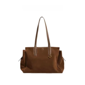 Retro Suede Leather Tote Bag Large Capacity Handheld Boston Bag Single Shoulder Commuter Travel Bag Youth PU Leather Bag - AliExpress Women's Handbags