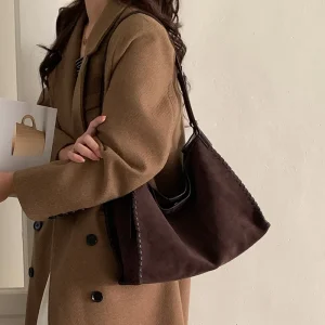 Lazy Style Suede Tote 2026 Rattan Woven Large-capacity Matte Cowhide Hobo Single-shoulder Designer Luxury Bag - AliExpress Women's Handbags