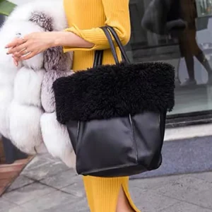 European / American Fashion High-quality Top Layer Cowhide Bucket Type Large Capacity Fur Handbag Shoulder Bag Autumn And Winter - AliExpress Women's Handbags