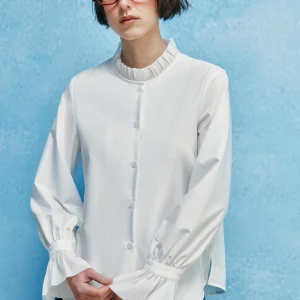 Anti-Wrinkle Easy-To-Care Smooth Skin-Friendly Vintage Lace Collar Petal-Sve Blouse Women's irt CleanFit Bodice Top - AliExpress Shirts & Blouses