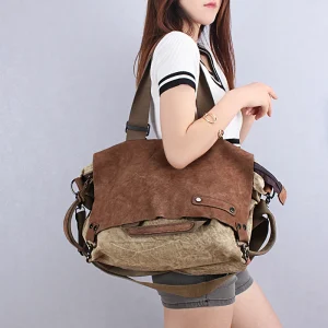 Vintage Leather Patchwork Contrasting Large Capacity Women Handbag High-quality Outdoor Commuting Shoulder Crossbody Bag Trendy - AliExpress Women's Handbags