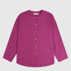 BackAtOne Purple Shirt Simple round Neck Single Button Design Slim Fit Women's Fashion Spring Collection Lenzing Fabric - AliExpress Shirts & Blouses