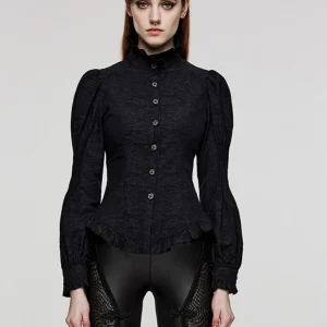 Gothic Back Strap Waist Shirt Women's High-End Feeling Dark Pattern Slimming Waist Shirt Countess Women's Fashion Cotton Blend - AliExpress Shirts & Blouses