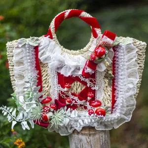Japanese Original Handmade Lolita Pastoral Mori Mushroom Handbag Sweet Cute Lo Bag Straw Bags for Soft Girls Shooting Props - AliExpress Women's Handbags