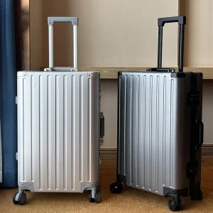 Fashion All aluminum Luggage Men's and women's 24 "100% Aluminum carry on pull bar Suitcase Box 20" Boarding travel metal case - AliExpress Luggage
