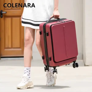 COLENARA Laptop Suitcase Front Opening Boarding Case Men's ABS+PC Trolley Case 20"24Inch Women's Carry-on Travel Luggage - AliExpress Luggage