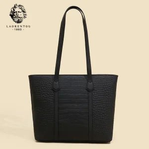 LAORENTOU Genuine Leather Women Shoulder Tote Bag Casual Large Female Handbag Purse Simple Daliy Bucket Bag - AliExpress Women's Handbags