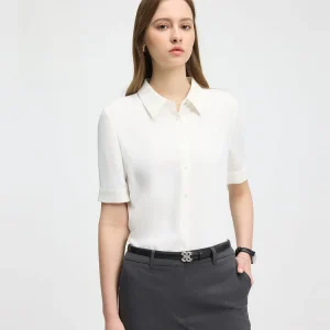 PRICH Fashion Casual Pure Color Short Sleeve Shirt Women's Commute Style Regular Fit Button up Summer Lightweight Top - AliExpress Shirts & Blouses