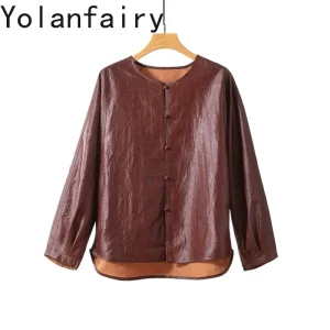 YOLANFAIRY Quality100% Natural Mulberry Silk Shirts for Women 2026 Loose Elegant Jacket Woman Clothing Reversible Silk Top Coat - AliExpress Shirts & Blouses