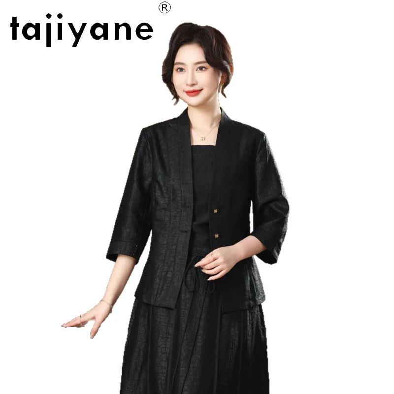 TAJIYANE 100% Mulberry Silk Blouse for Women New Chinese Style V-Neck Suit Coat Elegant Spring Shirts 2026 Woman Clothes одежда - AliExpress Shirts & Blouses