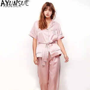 AYUNSUE 100% Mulberry Silk Pajamas for Women 19MM Silk 2026 New Arrive Summer Sleepwear Bathrobes Пижама Женская Pigiami Donna - AliExpress Women's Sleep & Lounge