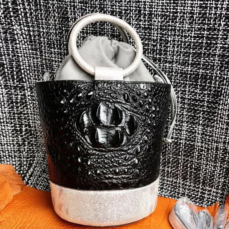 ouruili New s crocodile skull leather women handbag lady bag solid color bucket bag crocodile skin - AliExpress Women's Handbags