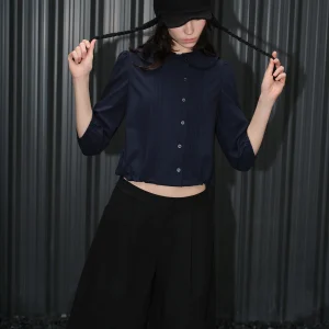 Spring 2026 Ele Simple Aosphere Doll Collar ort irt Women's Faion Street Sle Loose Fit Polyester Fiber Lantern ... - AliExpress Shirts & Blouses