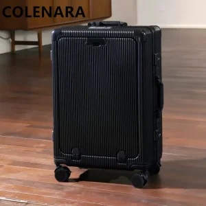 COLENARA 20"24 Inch Front Opening Boarding Case Women's Universal Wheel Rolling Luggage PC Laptop Boarding Case Suitcase - AliExpress Luggage