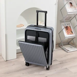 Front Opening PC Carry On Luggage 20 24 Inch Lightweight Spinner Rolling Suitcase Travel Business Cabin Trolley Case Men Women - AliExpress Luggage