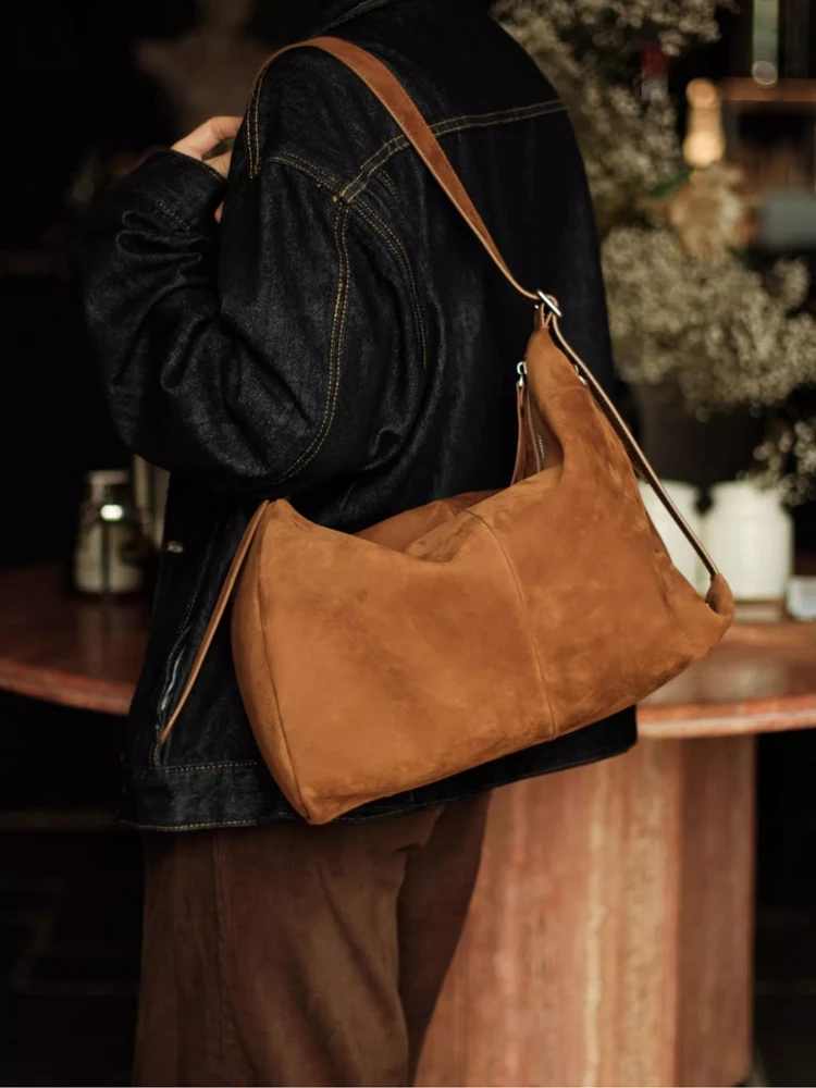 Fashion Simple Genuine Leather Women Boston Bucket BagHandbag Real Leather Tote Underarm Shoulder Commuter Bag Big - AliExpress Women's Handbags