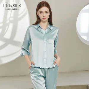 New Spring Summer Women's 100% Mulberry Silk Pajama Set Soft Comfortable Loungewear Ultimate Relaxation XXL Size Long Sleeves - AliExpress Women's Sleep & Lounge