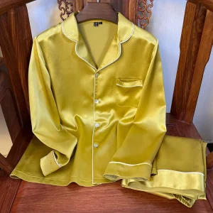 40 Momme 100% Mulberry Silk Pajama Set for Women Lapel Long-Sleeve Top & Long Pants Lady Soft & Breathable Real Silk Loungewear - AliExpress Women's Sleep & Lounge