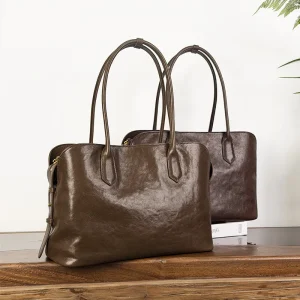New Vintage Leather Briefcase - Unisex Large Capacity Business Travel Bag, Multi-Function Luxury Shoulder Tote - AliExpress Women's Handbags