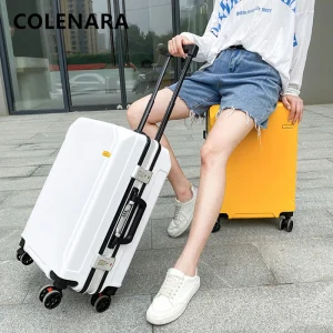 COLENARA 20"22"24"26Inch New Suitcase Aluminum Frame Boarding Box Men's Business Trolley Case Women's Carry-on Travel Luggage - AliExpress Luggage