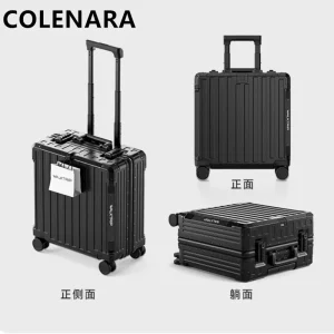 COLENARA High-quality Suitcase 18Inch Small Aluminum Frame Boarding Box Women's Trolley Case Cart Type Travel Bag Luggage Bag - AliExpress Luggage