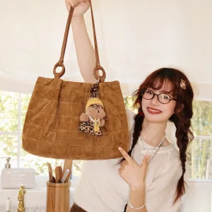 Liu XiaoChuan Suede Tote Bag Large Capacity Commuter Lazy Single Shoulder Lightweight Big Bag for Autumn And Winter - AliExpress Women's Handbags