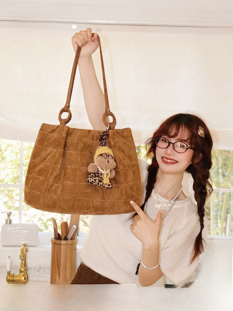 Liu XiaoChuan Suede Tote Bag Large Capacity Commuter Lazy Single Shoulder Lightweight Big Bag for Autumn And Winter - AliExpress Women's Handbags