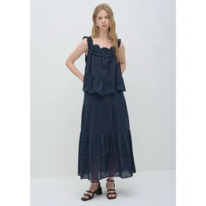Elegant Casual Lace Trim Hollow out Vest Top And Skirt Set Pure Cotton Breathable Women's Summer Fashion High Waist Cotton Shirt - AliExpress Shirts & Blouses