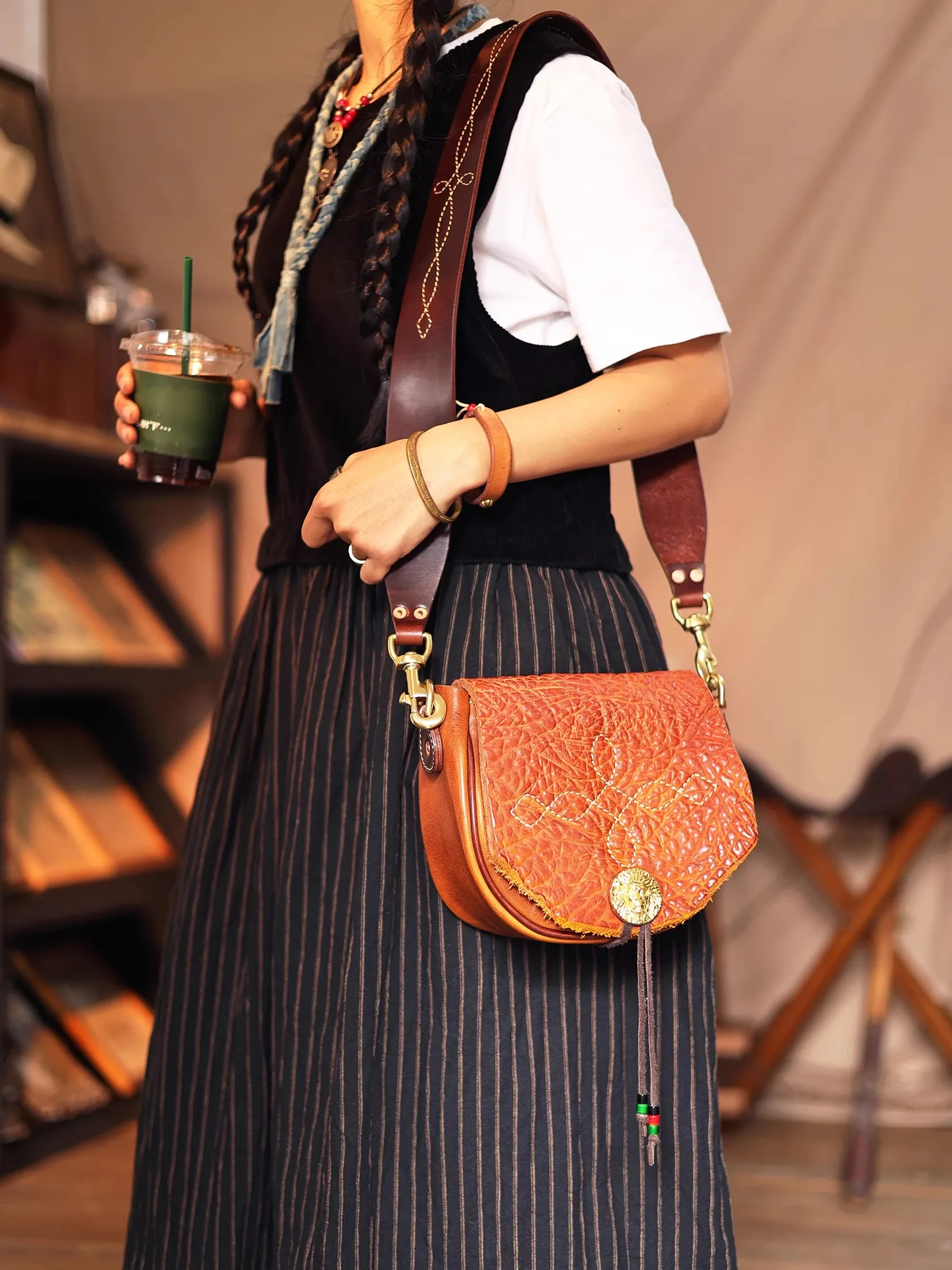 PNDME organizers designers handmade vintage vegetable tanned cowhide women's shoulder bag luxury genuine leather crossbody bags - AliExpress Women's Handbags