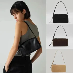 Retro Sle Suede Leather French Bread Underarm Bag Single oulder Bag Zipper Closure Women's Handbag Spring - AliExpress Women's Handbags
