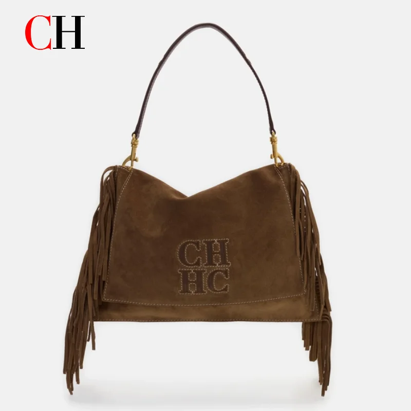 CH Shoulder Bag Women Retro Tassel Design Underarm Handbag Vintage Brown Large Capacity Commuter Shopping Purse - AliExpress Women's Handbags