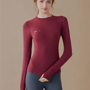 Women's Yoga Clothes Knitted Fitn Sports Top Slimming Long Sve Running T-irt Autumn Winter Profional Tight Bodycon... - AliExpress Shirts & Blouses