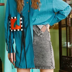 XITAO Drawstring Women Printed Pockets Shirts Long Sleeves Lapel Shirts Spring Summer Personalized Design Casual Top  LDD1959 - AliExpress Shirts & Blouses