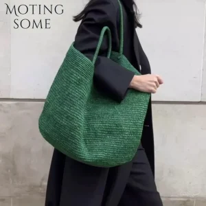 MOTINGSOME Oversized Woman Summer Bags Luxury Rafite Hand Hook Woven Handbag Roomy Vacation Tote Seaside Beach Bag 2026 New In - AliExpress Women's Handbags