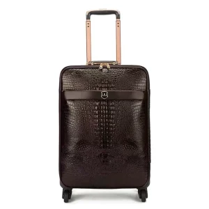 Genuine Leather Crocodile Pattern Trolley Luggage Universal Wheel 16/20/24 Inch Luxury Travel Suitcase for Men and Women - AliExpress Luggage