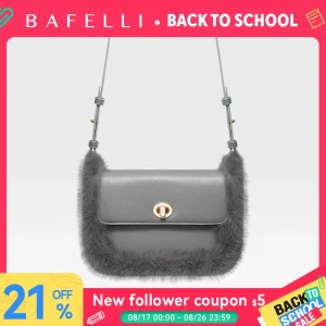 BAFELLI 2025 NEW WOMEN'S BAGS FASHION TRENDING FUR GENUINE LEATHER LUXURY BRAND ORIGINAL DESIGNER CROSSBODY SHOULDER PURSE - AliExpress Women's Handbags
