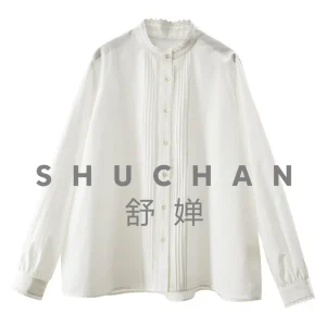 Quality and Price Ratio Sealed God Natural Silk Cotton Heavy Industry Tuck Pleated Stand-up Collar Lace Shirt Women's 51J6 - AliExpress Shirts & Blouses