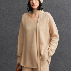 2026 Autumn Winter Women's 100% Cashmere Sweater V-neck Pullover Cashmere Knit Thickness Tops Loose Style Casual Jacket Jumper - AliExpress Sweaters&Jumpers