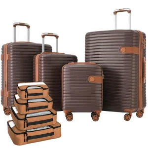 4 Piece Luggage Set Suitcase Set, ABS Hard Shell Lightweight Expandable Travel Luggage with 4 Packing Cubes, TSA Lock, Spinner Wheels for Men Women(16/20/24/28) - AliExpress Luggage