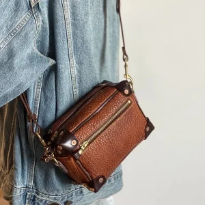 Vintage designer luxury genuine leather women's box shoulder bag casual party high quality real cowhide female crossbody bag - AliExpress Women's Handbags