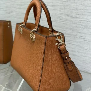 Caramel Pebbled Leather Satchel Handbag for Women, Multi‑Purpose Top Handle Crossbody Purs - AliExpress Women's Handbags