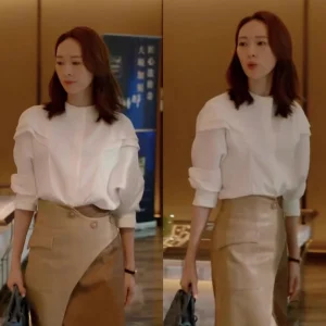 EXJR White Shirt Women's Spring Summer Half Skirt Design Sense Top Commute Style Long Sleeve round Neck Pure Color Button - AliExpress Shirts & Blouses