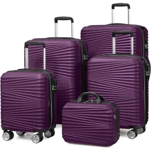 5-Piece Hard Shell Expandable Luggage Set with Spinner Wheels for Travel - Suitable for Men and Women - AliExpress Luggage