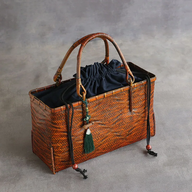 Hand Woven Women's Bamboo Handbags Original Luxury Summer Beach Straw Basket Bag Hand Bolsas Large Capacity Storage Tote Bags - AliExpress Women's Handbags