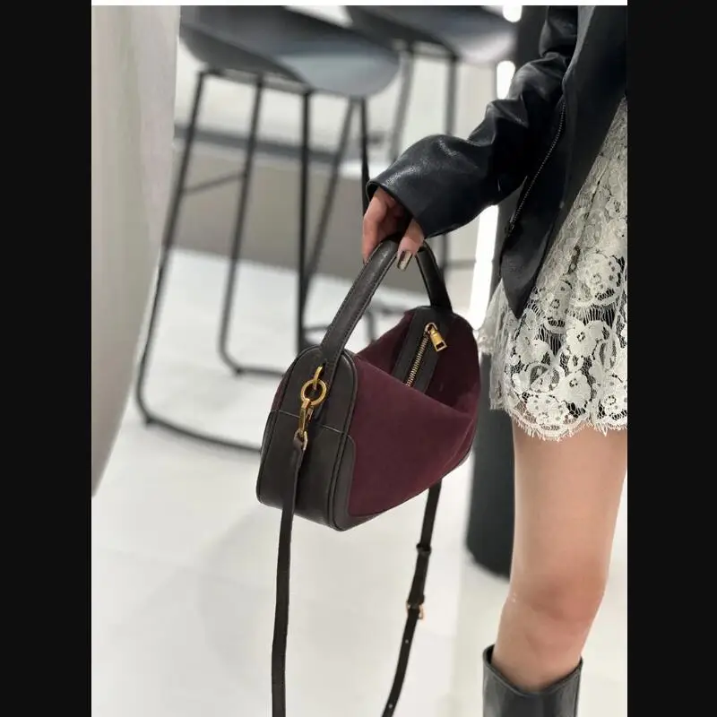 Women's Genuine Suede Cowhide Leather Shoulder Bag Retro Large Capacity Cow Crossbody Bag Handbag Luxury Brand Bag Accessories - AliExpress Women's Handbags