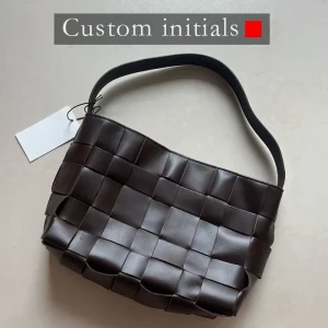 Custom Initials Tote Bags For Women Luxury Designer Handbags And Purses 2025 New In Natural Cowhide Hand Woven Underarm Shoulder - AliExpress Women's Handbags