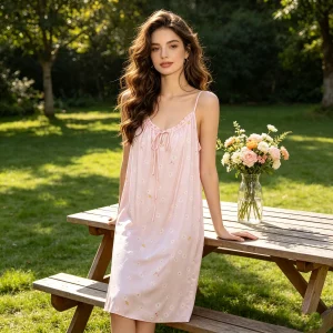 100% Mulberry Silk Slip Nightgown Women Ruffle Neck Tie Front Loose Midi Dress Sleeveless Elegant Summer Loungewear Night Dress - AliExpress Women's Sleep & Lounge