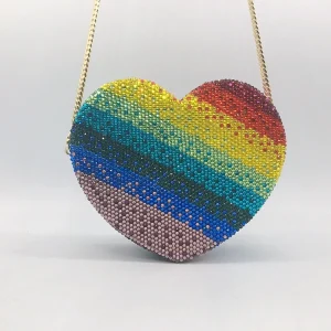 Rainbow Heart Women Luxury Crystal Evening Clutch Bags Hard Case  Rhienstones Party Handbag Purse - AliExpress Women's Handbags